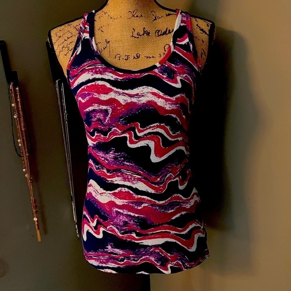 Rue21 Multicolor Racerback Tank Stretchy Excellent Condition Size L